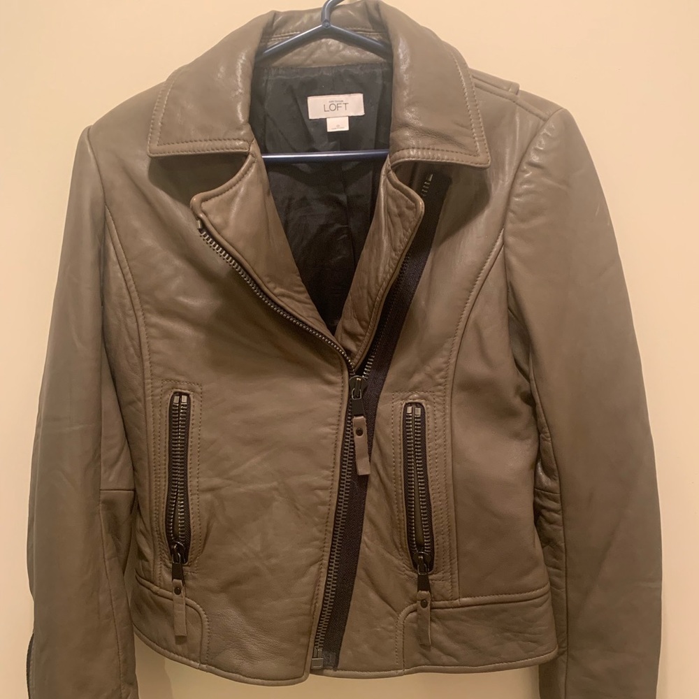 Leather moto jacket
